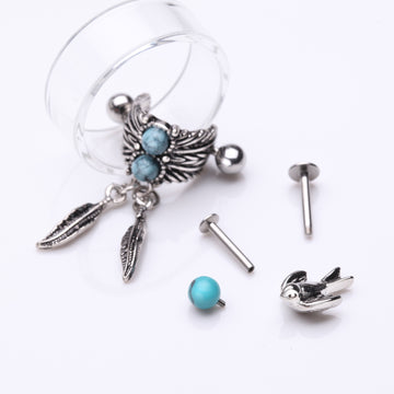 Detail View 1 of 3 Pcs of Assorted Vintage Turquoise Stud & Cuff Package